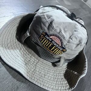 New Mexico State Fair Boonie Hat 7‎ 3/4 Gray Drawstring Strap Snaps Safari Cap